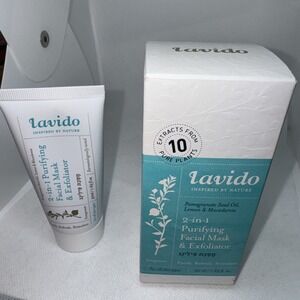 LAVIDO 2in1 Purifying Facial Mask & Exfoliator 1.69oz/50mL Full Size, NEW in Box